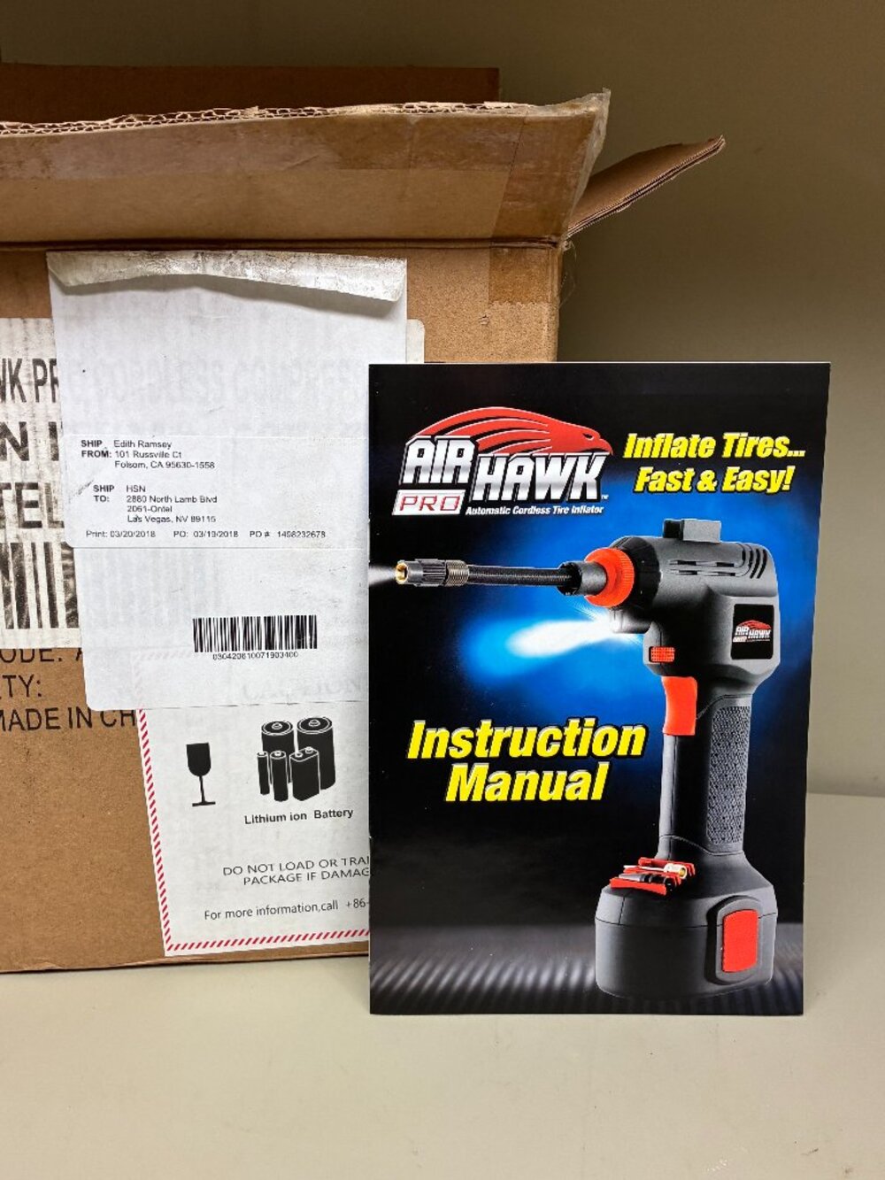 Air Hawk Pro Automatic Cordless Tire Inflator Portable Air Compressor